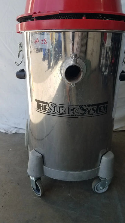 Red and stainless steel surtec system f46f industrial heavy duty wet dry drum vacuum cleaner for wet dry use