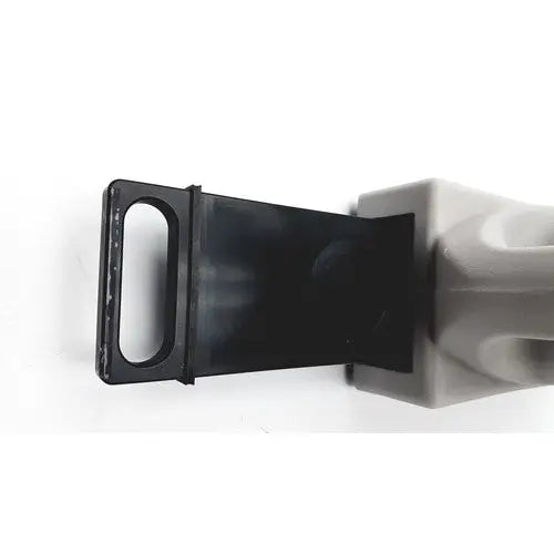 Black plastic clip attached to gray textured handle of thermo electron handecount portable sample counter