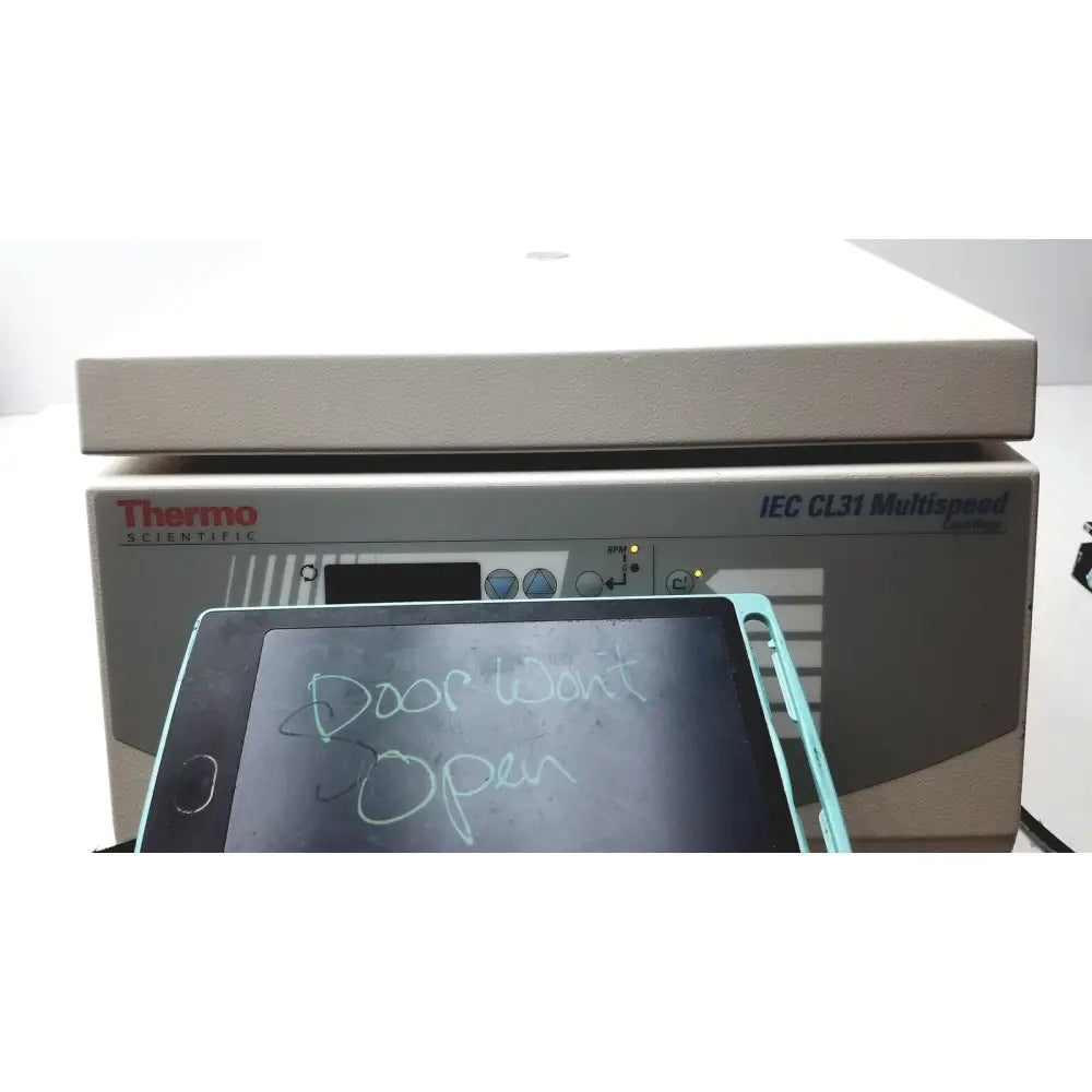 Gray thermo electron iec cl31 multispeed centrifuge with digital display and control buttons tested and working