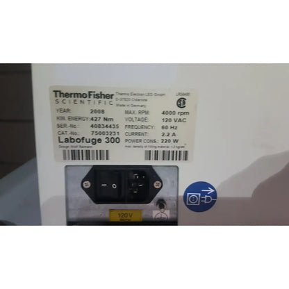 Thermo Scientific Thermo Fisher Scientific Heraeus Labofuge 300 Centrifuge Laboratory Centrifuge, second-hand product photo 5