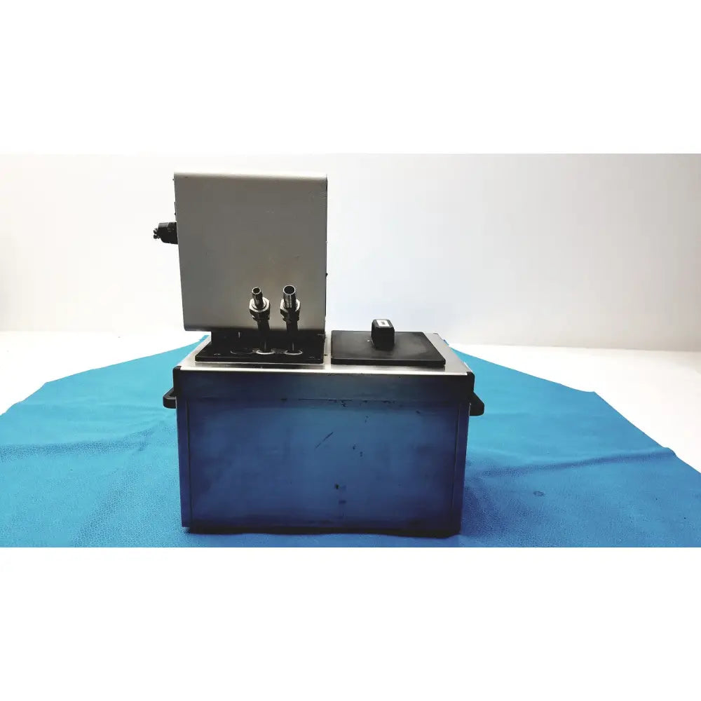 Industrial-grade blue thermo haake dc3 heating circulator bath control unit with silver metal housing and brass fittings