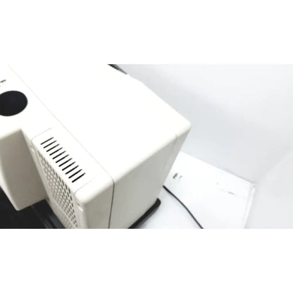 White rectangular thermo nicolet continuum infrared microscope case with black circular vent and slotted side grille