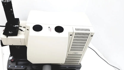 White thermo nicolet continuum infrared microscope with black optical components and ventilation grilles for laboratory use