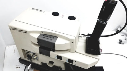 White and black panasonic thermo nicolet continuum infrared microscope with camera attachment for advanced imaging