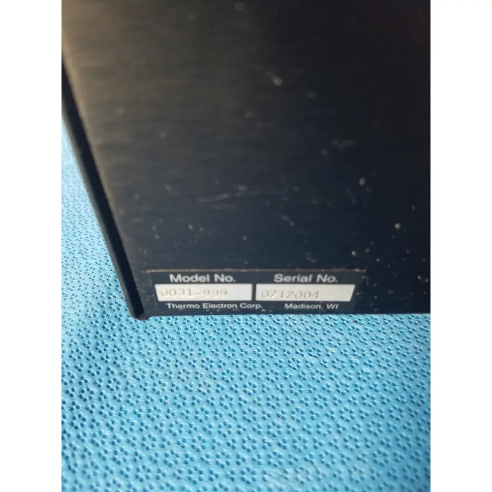 Black rectangular thermo nicolet smart collector diffuse reflectance ftir accessory with model and serial label