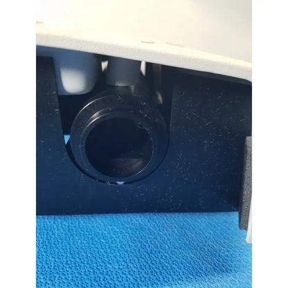 Black circular port on dark blue plastic housing of thermo nicolet smart collector diffuse reflectance ftir accessory model 0031-999