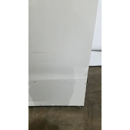 White Thermo Scientific Forma 88000 Series ultra-low temperature freezer with smooth glossy finish and black wheels
