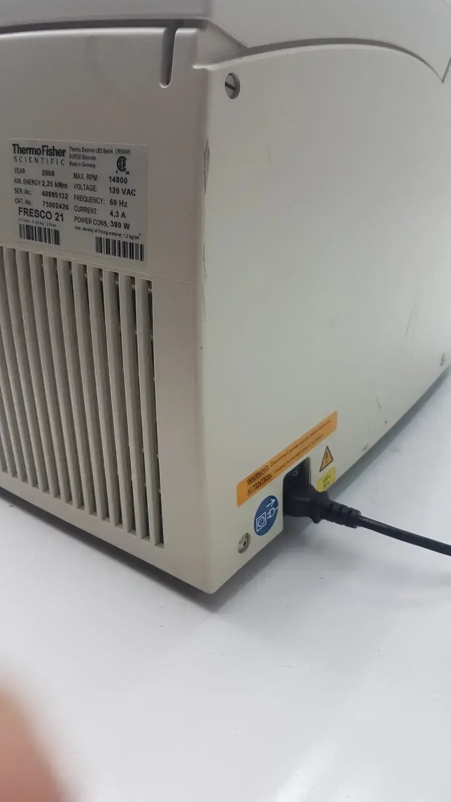 Thermo Scientific Heraeus Fresco 21 Refrigerated Centriifuge Microcentriifuge Refrigerated Microcentrifuge, as-is (for parts) product photo 15
