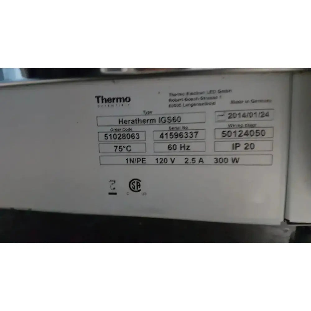 Thermo Scientific Heratherm IGS60 Incubator Incubator, as-is (for parts) product photo 11