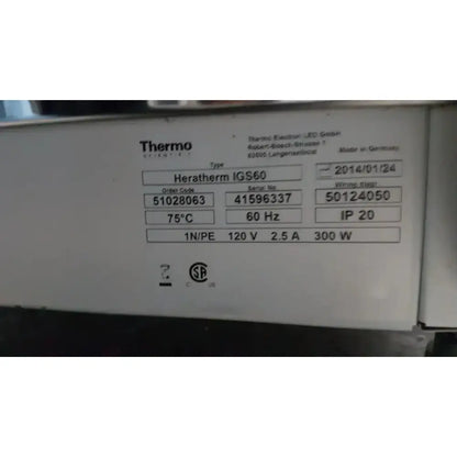 Thermo Scientific Heratherm IGS60 Incubator Incubator, as-is (for parts) product photo 11