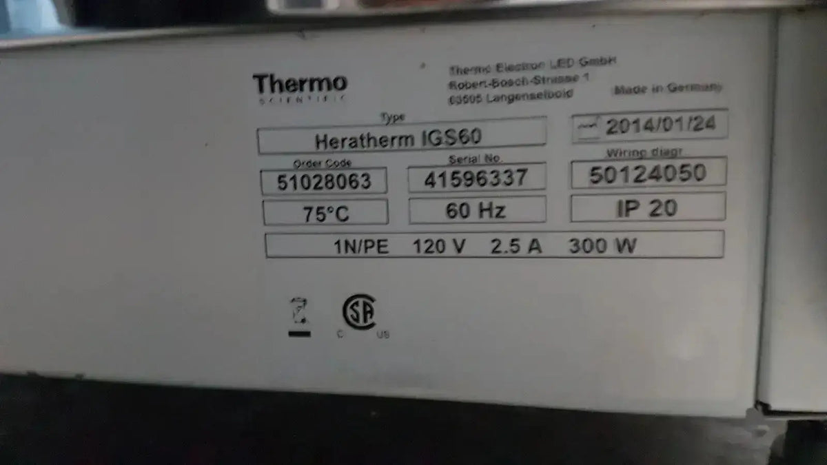 Thermo Scientific Heratherm IGS60 Incubator Incubator, as-is (for parts) product photo 11