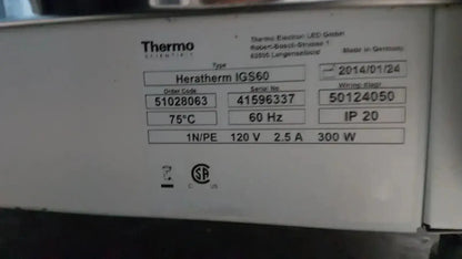 Thermo Scientific Heratherm IGS60 Incubator Incubator, as-is (for parts) product photo 11
