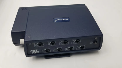 Dark blue Thought Technology ProComp Infiniti biofeedback encoder showing labeled ports for physiological data acquisition