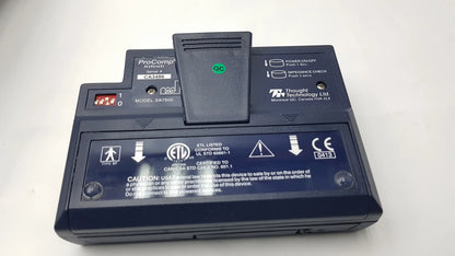 Black plastic thought technology procomp infinite model sa7608 device with green qc indicator light and labeled power buttons for physiological data acquisition