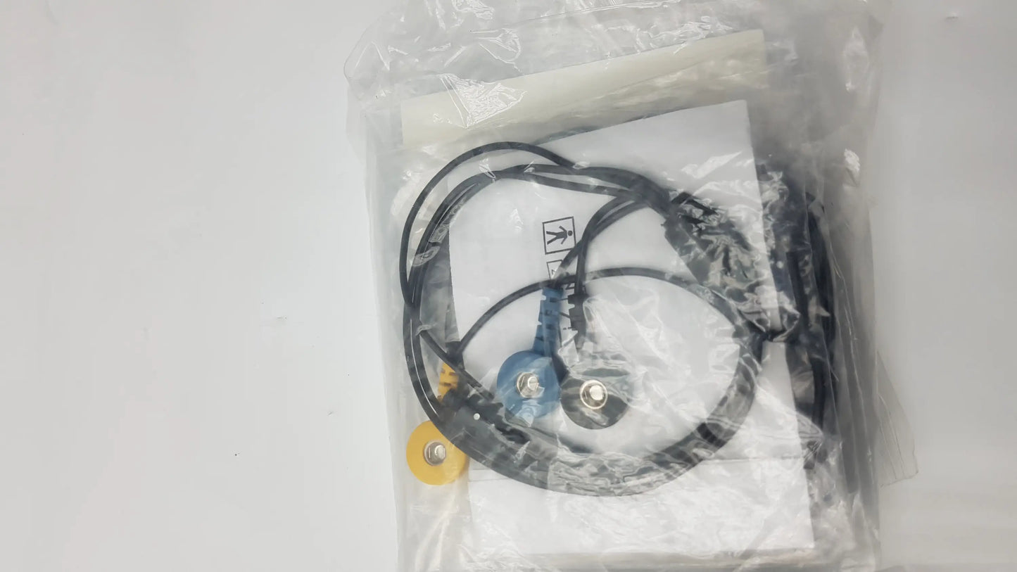 Thought technology sa7500 procomp infiniti data acquisition cable black coiled with blue and yellow connectors in clear plastic
