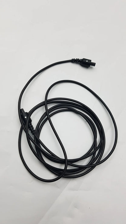 Black coiled audio cable with two identical connectors for thought technology physiological data acquisition device accessories