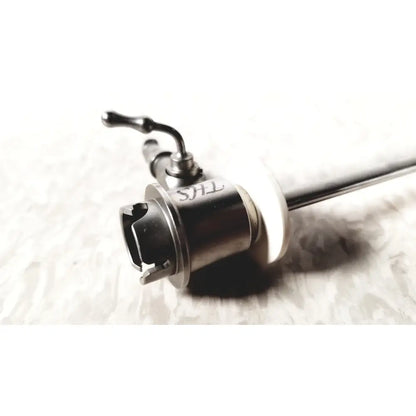 THS arthroscopy sheath for 5mm with metallic handle and white plastic component featuring engraved reuse medical markings