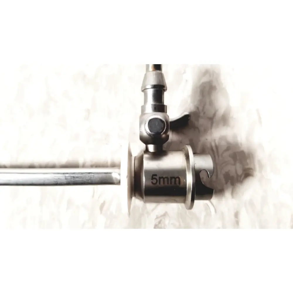 Ths arthroscopy sheath for 5mm is a sleek metallic reuse medical endoscope with a polished silver finish and precise engineering