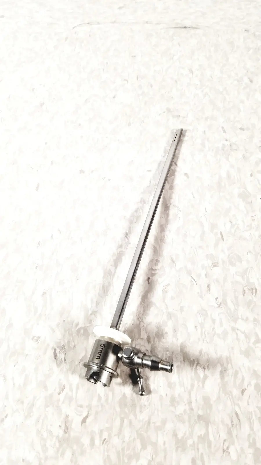 Silver ths arthroscopy sheath for 5mm featuring a long slender shaft and complex adjustable handle for reuse medical use