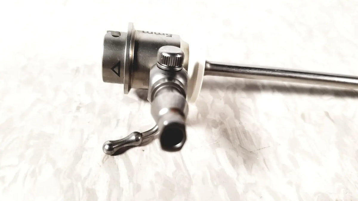 Stainless steel ths arthroscopy sheath for 5mm featuring textured knob and engraved markings for precise control