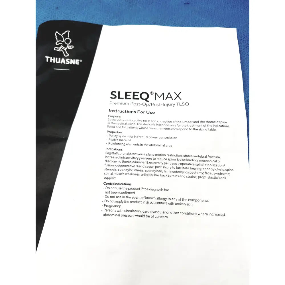 Thuasne SLEEQ Max TLSO Spinal System Back Brace TLSO Spinal System Back Brace, second-hand product photo 10