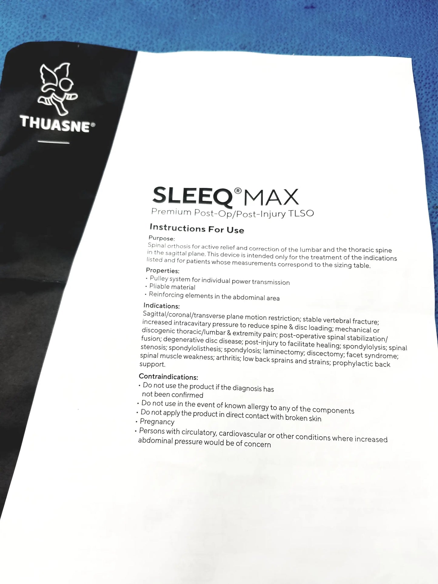 Thuasne SLEEQ Max TLSO Spinal System Back Brace TLSO Spinal System Back Brace, second-hand product photo 10