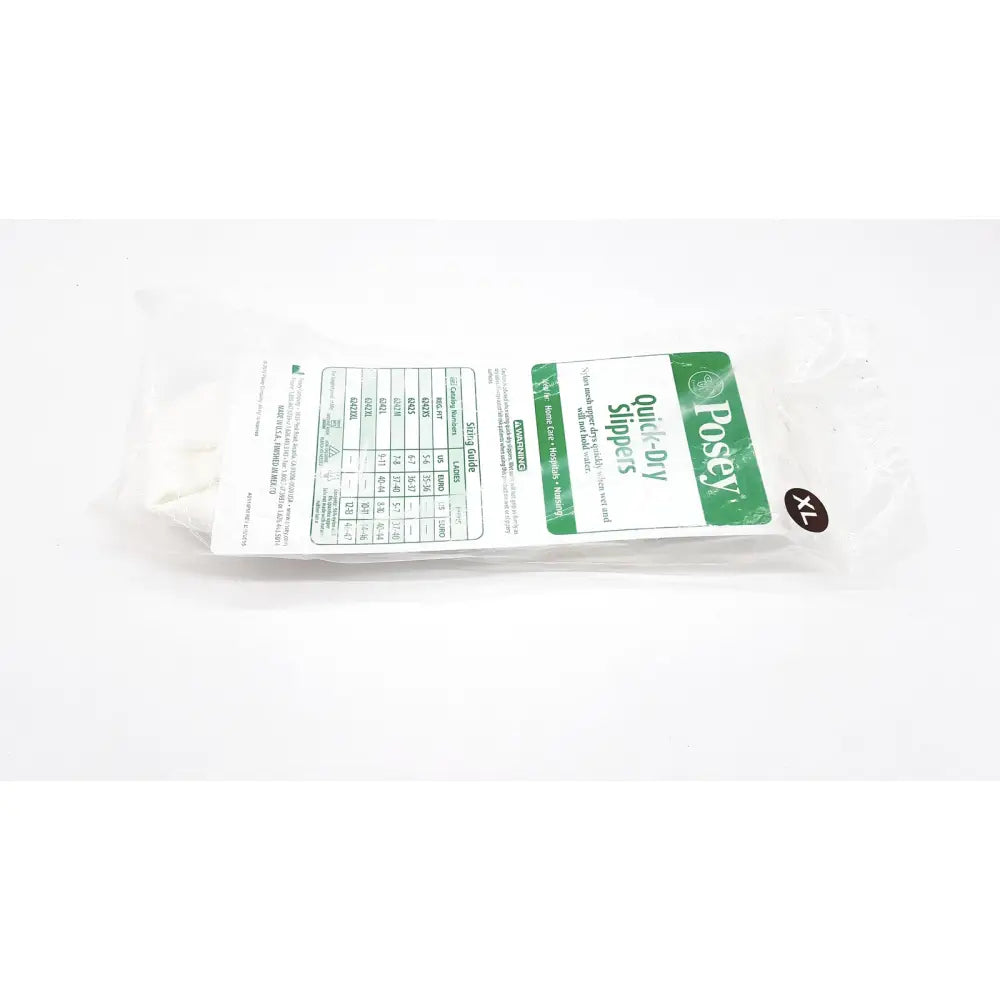 TIDI Posey quick dry slippers in white size XL with non skid rubber sole for shower use packaged and ready