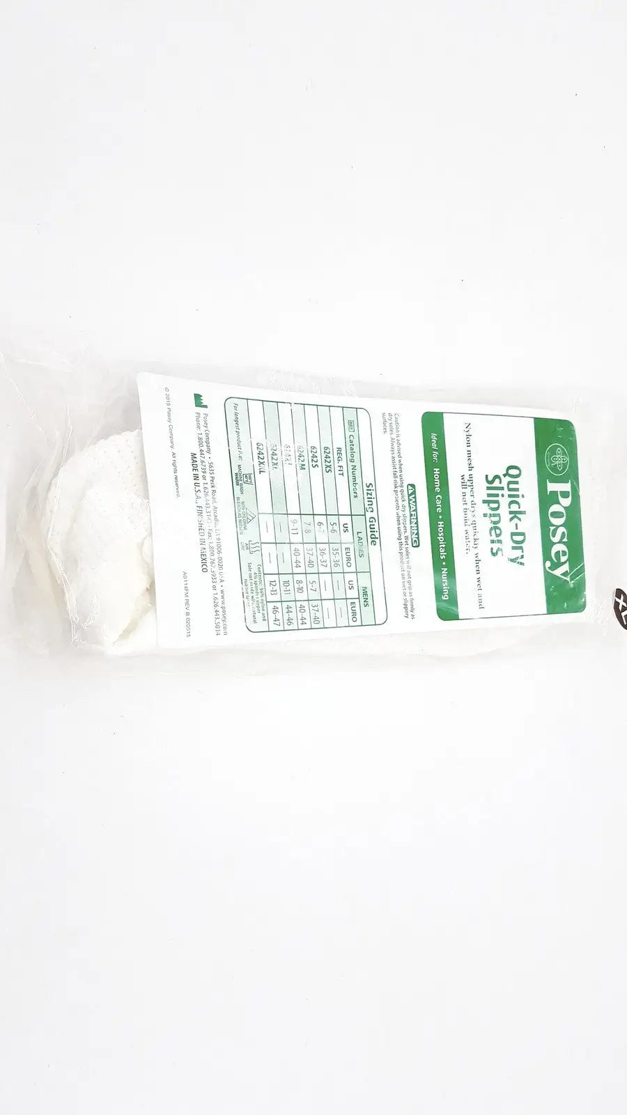 Reuse Medical TIDI Posey Quick Dry Slippers Size XL - White - Non Skid Rubber Sole - Shower Incontinence Aids, second-hand product photo 1