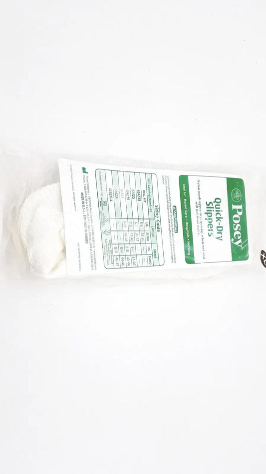 Reuse Medical TIDI Posey Quick Dry Slippers Size XL - White - Non Skid Rubber Sole - Shower Incontinence Aids, second-hand product photo 1