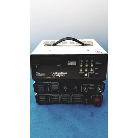 Black and white timeter instrument corporation rt-200 calibration analyzer with handle for precise measurement