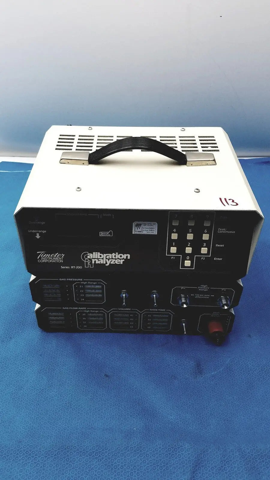 Reuse Medical Timeter Instrument Corporation RT-200 Calibration Analyzer Other Medical & Lab Equipment, as-is (for parts) product photo 1