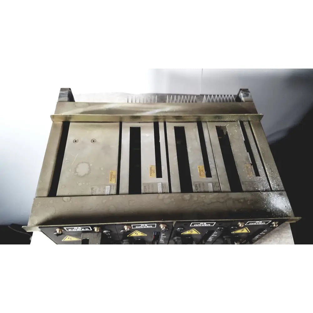Industrial-grade metal server rack with brushed silver finish and black components housing toshiba ra power rad92-1008 power supply