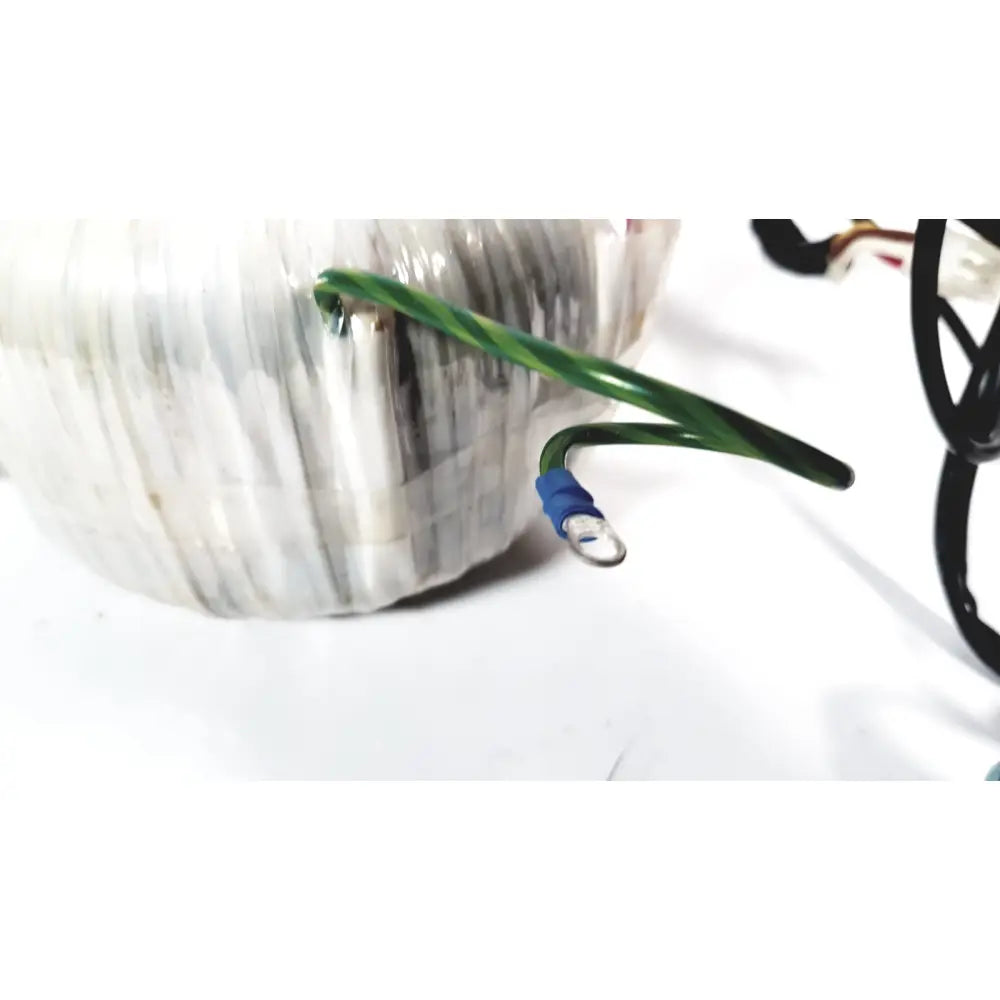 Green insulated wire with blue terminal connector on toshiba transformer bsm31-4471e for xario ultrasound device