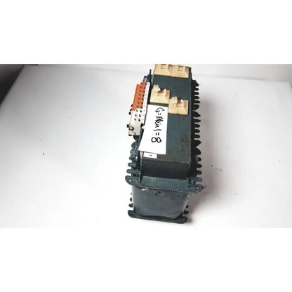 Dark green trafo jordi ch-4950 huttwil transformer with beige and orange terminal blocks for industrial use