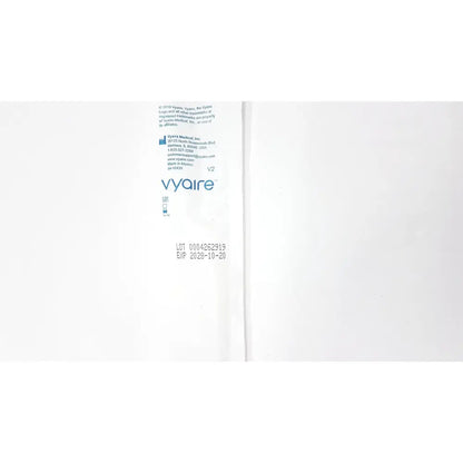 White paper label with black and blue text displaying vyaire brand on tri-flo suction catheter with control port ref t260c