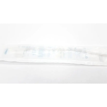 Tri-flo suction catheter with control port ref t260c featuring a clear plastic-wrapped translucent body with blue markings