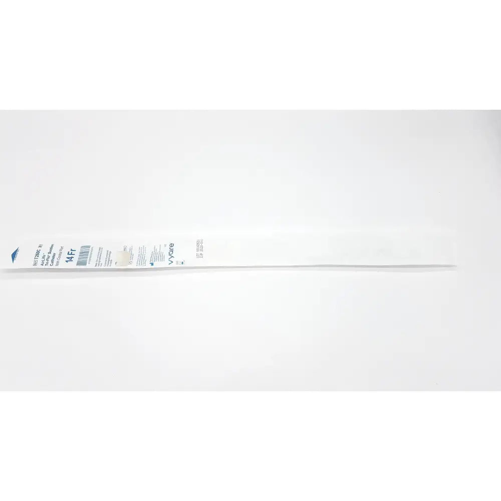 A 14-foot white vyone surgical drape in clear plastic packaging labeled for tri-flo suction catheter with control port ref