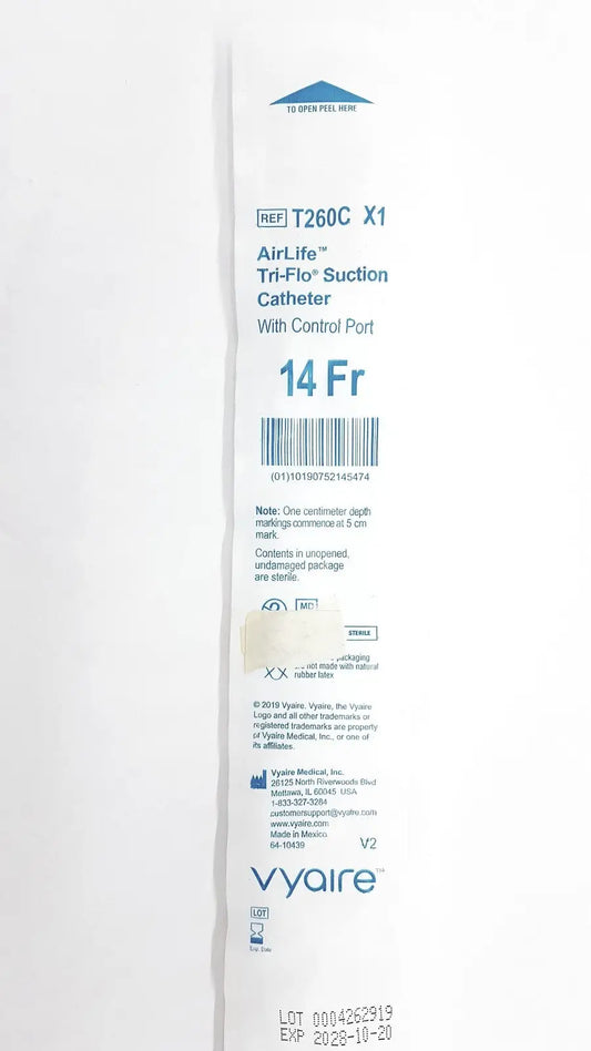 Reuse Medical Tri-Flo Suction Catheter With Control Port Ref. T260C X1, Exp. 2028 Bandages, Gauze & Dressings, second-hand product photo 1