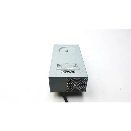Silver metallic tripp lite hc150sl medical cart power supply unit with black fan grille on the front