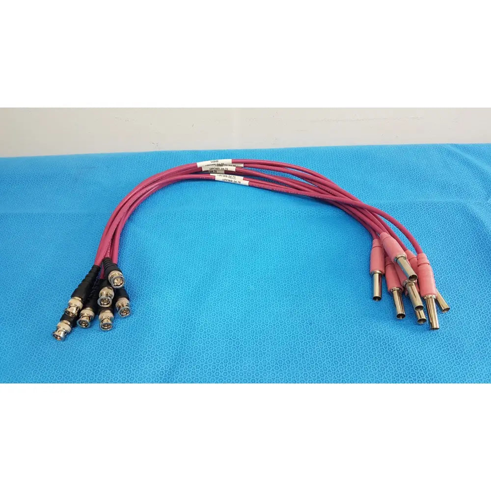 Trompefter 14949-upcwx-24-75 pink video patch cord with metallic connectors and white labeling bands lot of 7