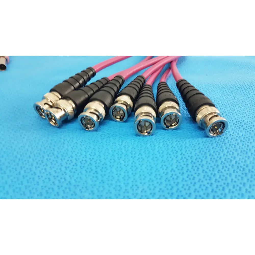 Trompefter 14949-upcwx-24-75 pink video patch cords with black and silver bnc coaxial connectors lot of 7