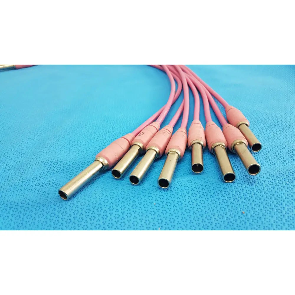 Pink trompeter 14949-pcw-24-75 ohm video patch cords with metallic connectors lot of 08 for video patch use