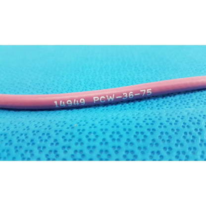 Pink insulated trompeter 14949-pcw-36-75 ohm video patch cord with white printed markings for video connections