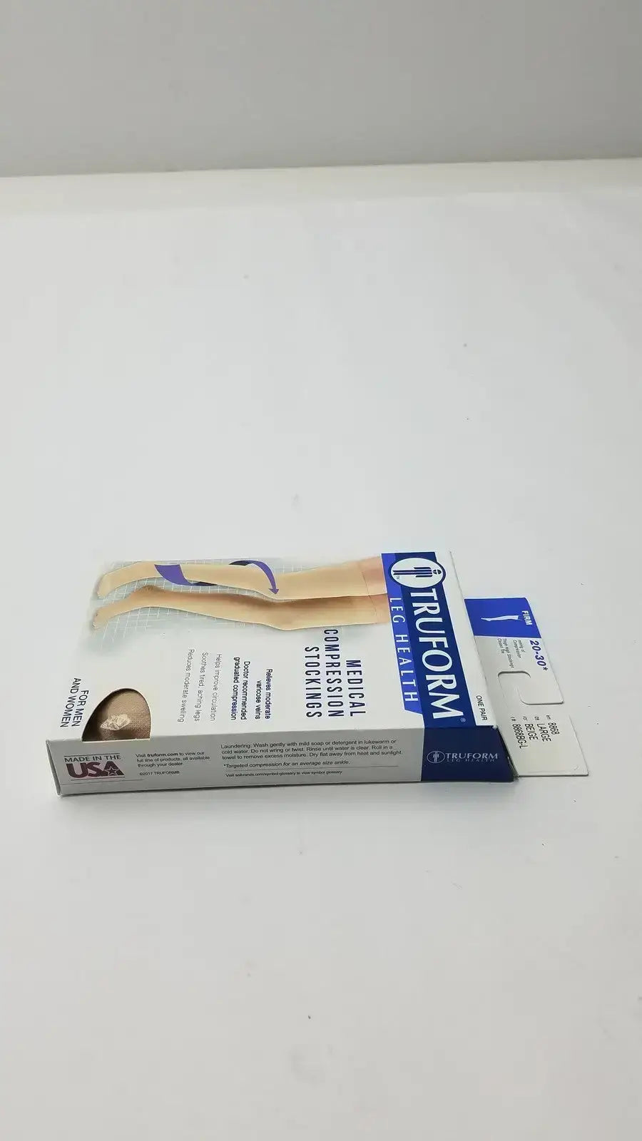 Truform Leg Health Large Medical Compressiion Stockiings, Beige 20-30 Compression Stockings, new product photo 4