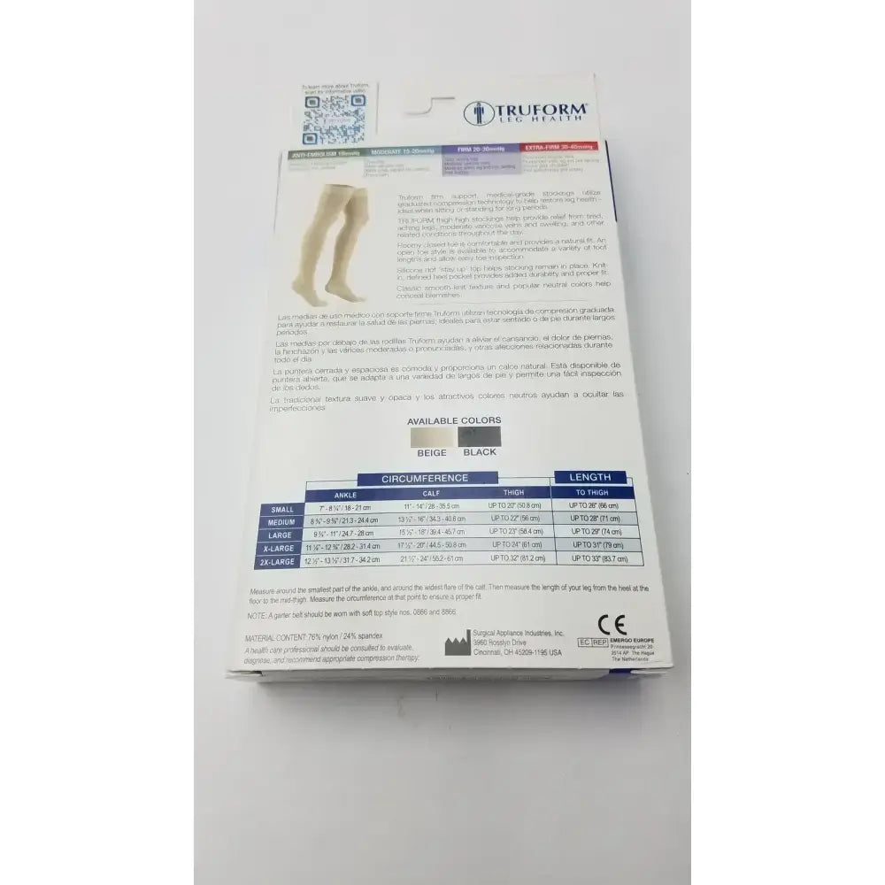 Truform Leg Health Large Medical Compressiion Stockiings, Beige 20-30 Compression Stockings, new product photo 6