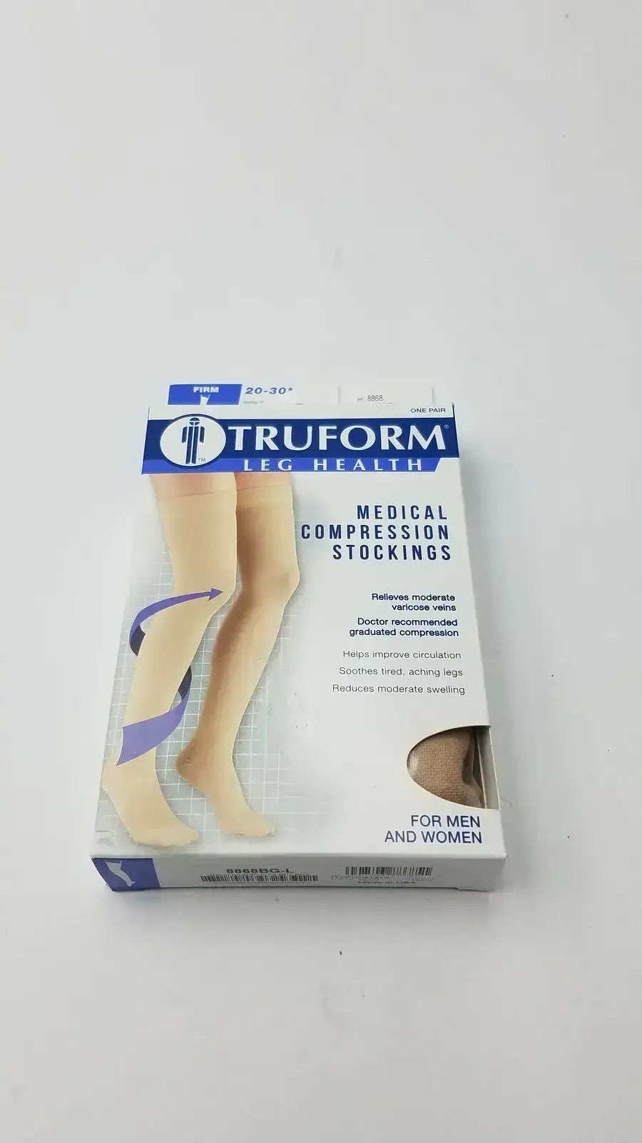 Truform Leg Health Large Medical Compressiion Stockiings, Beige 20-30 Compression Stockings, new product photo 1