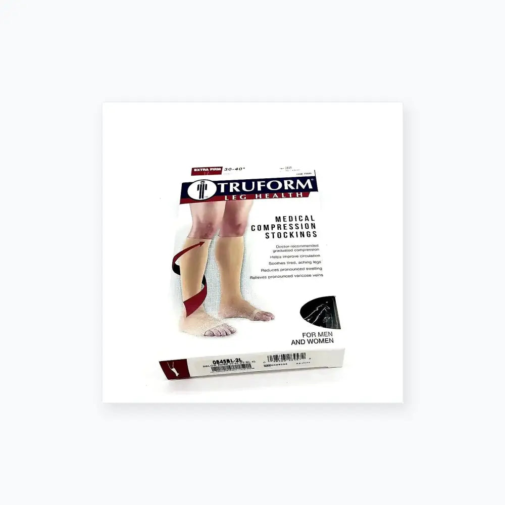 Reuse Medical TRUFORM Leg Health Medical Compression Thigh High Stockings Black Unisex L 30-40 Compression Garments, second-hand product photo 1