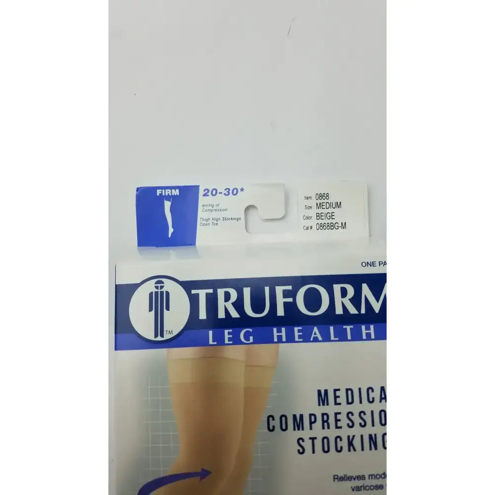 Truform Leg Health Medium Medical Compressiion Stockiings, Beige 20-30 Compression Stockings, new product photo 3