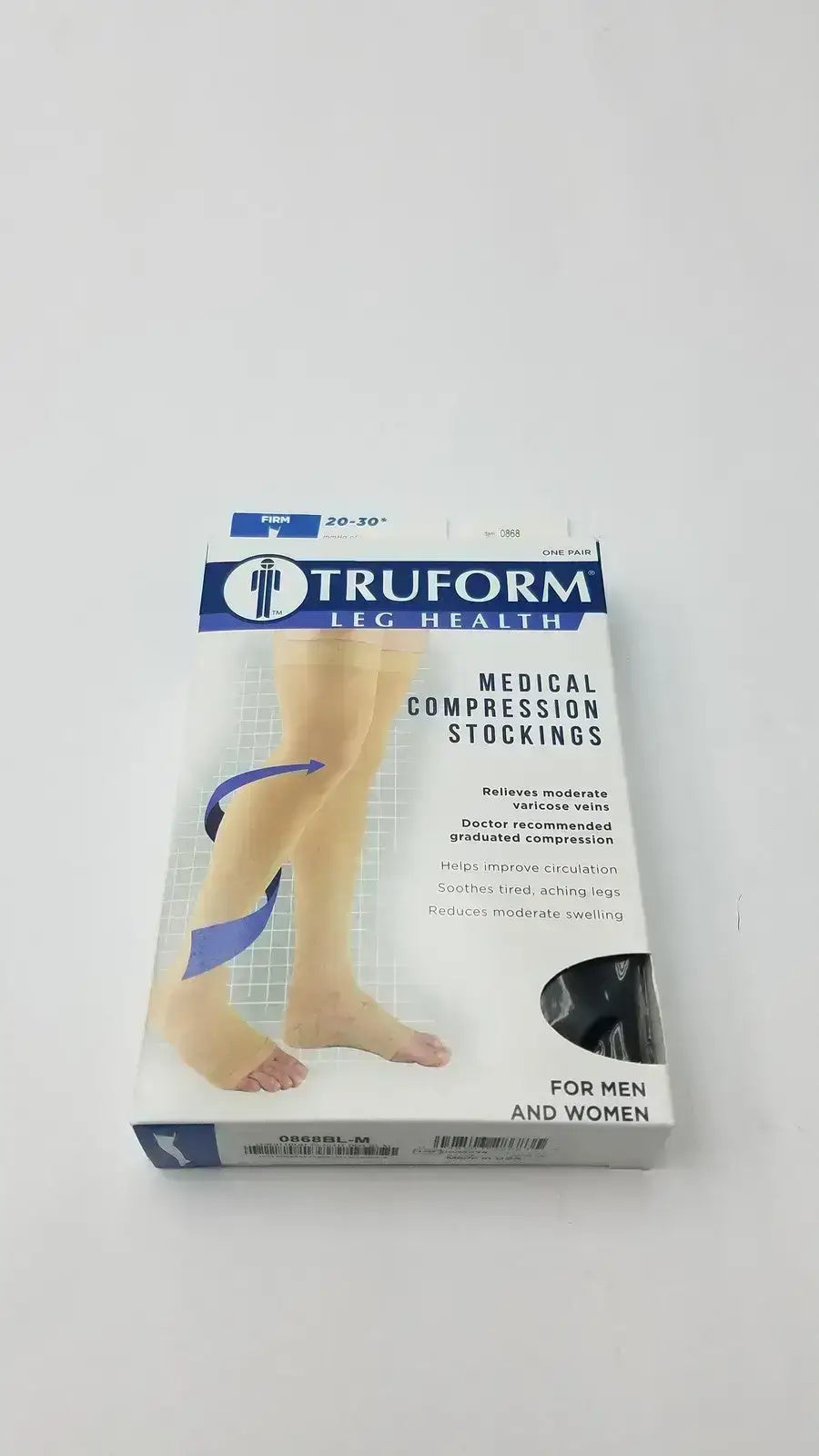 Truform Leg Health Medium Medical Compressiion Stockiings, Black 20-30 Compression Stockings, new product photo 1