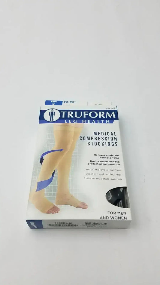 Truform Leg Health Medium Medical Compressiion Stockiings, Black 20-30 Compression Stockings, new product photo 1